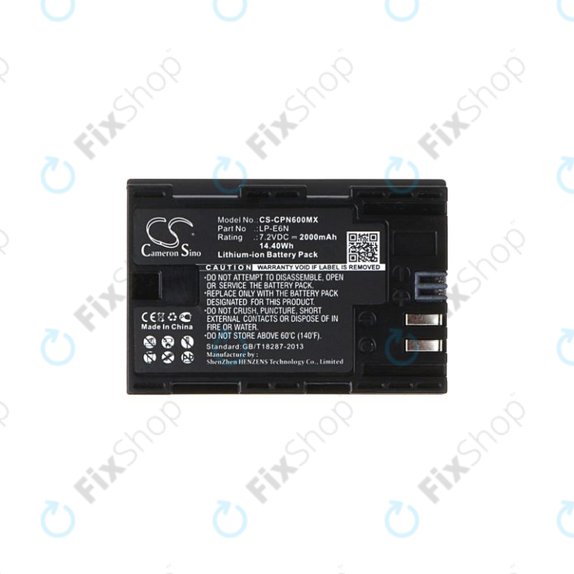 Bateria do Canon EOS 5D, 5DS, 6, 7, 60, 70, R5, R6, LP-E6N, Li-Ion, 2000mAh, HQ