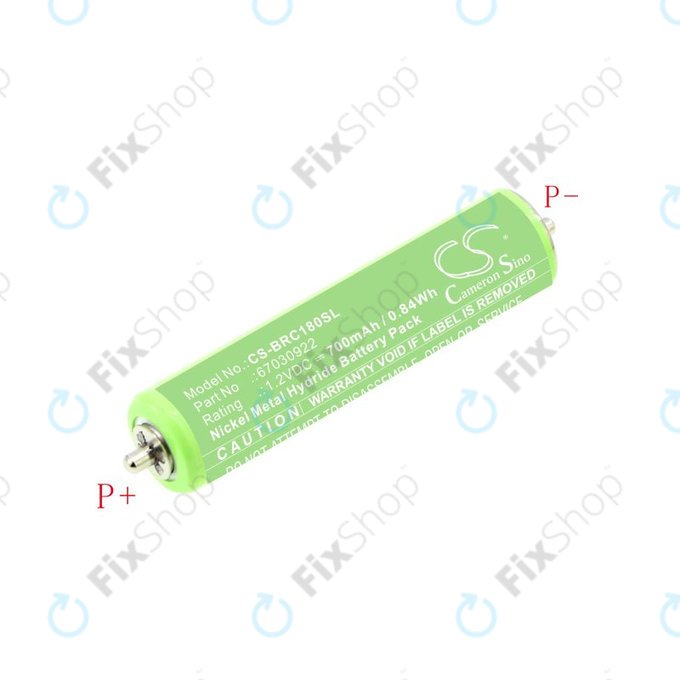Bateria do Braun 1000, 180, 2000, 3000, 4735, 5411, Cruzer1, Cruzer Z20, 700mAh, Ni-MH, 1.2V, 67030922, HQ