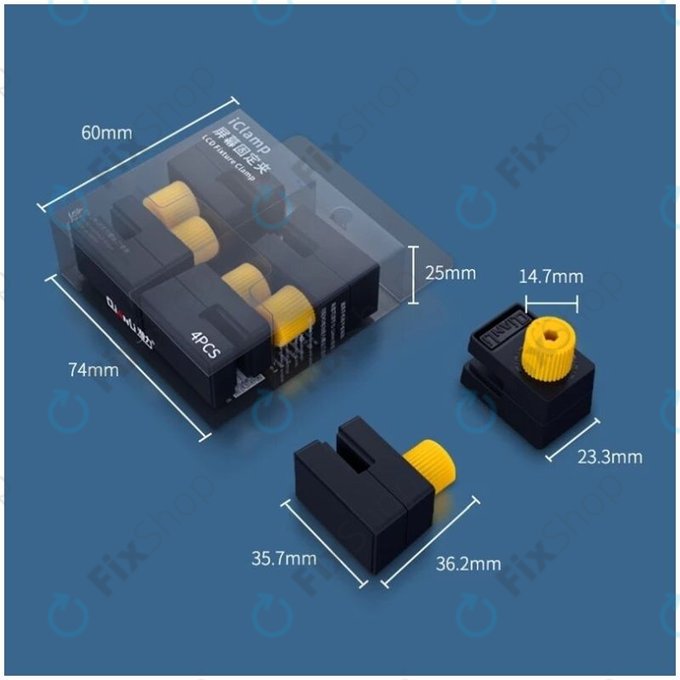 Plastikowy zacisk z gumowym wypełnieniem, zakres 12mm, 4 szt., QianLi iClamp