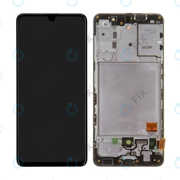 Wyświetlacz do Samsung A41 A415F, Ekran dotykowy z ramką, GH82-22860A, GH82-23019A, Prism Crush Black, Genuine Service Pack