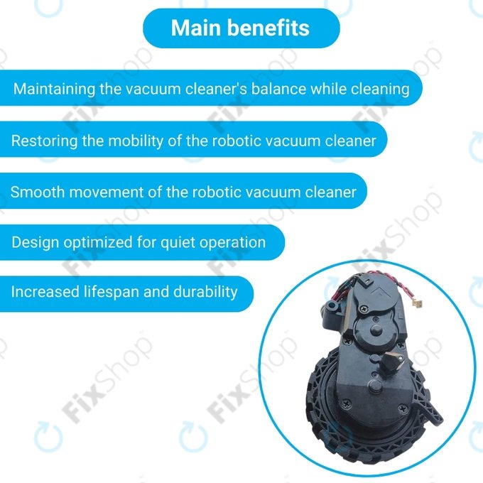 Koło z silnikiem do Ecovacs Deebot N-series, T-series, Ozmo-series, Lewy