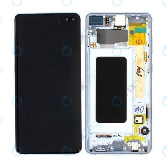 Wyświetlacz do Samsung S10 Plus G975F, Ekran dotykowy z ramką, GH82-18849C, GH82-18834C, Prism Blue, Genuine Service Pack