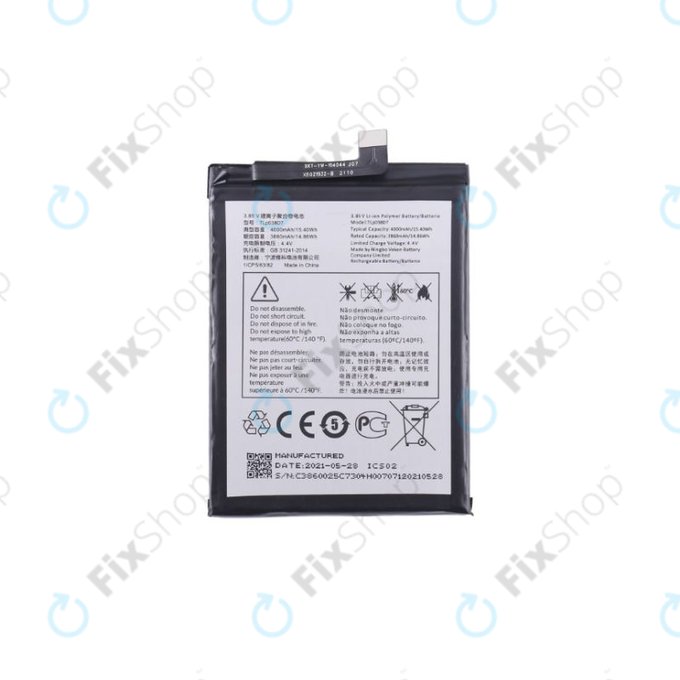 Bateria do TCL 10L T770B, T770H, TLp038D7, 4000mAh