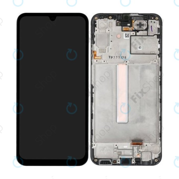 Wyświetlacz do Samsung A25 A256B, Ekran dotykowy z ramką, GH82-33214A, Czarny, Black, Genuine Service Pack