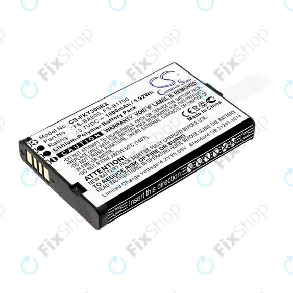 Bateria do Flysky FA605, FS-GT2B, FS-I10, 1600mAh, Li-Pol, 3.7V, FS-BA800, HQ