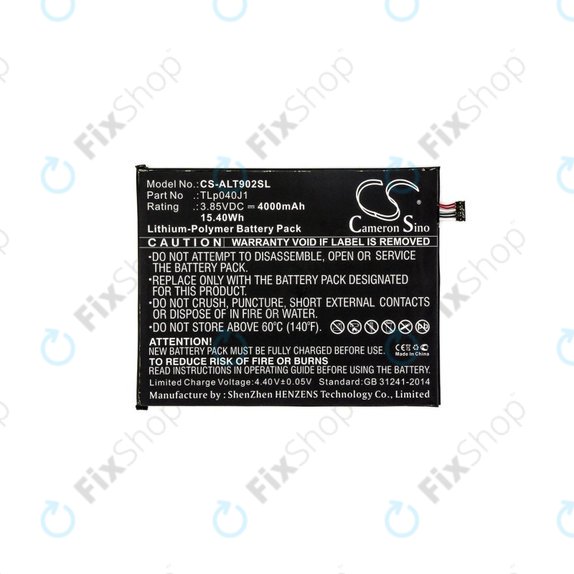 Bateria do Alcatel 8082, Alcatel 9024w, 4000mAh, Li-Pol, 3.85V, TLp040J1, HQ