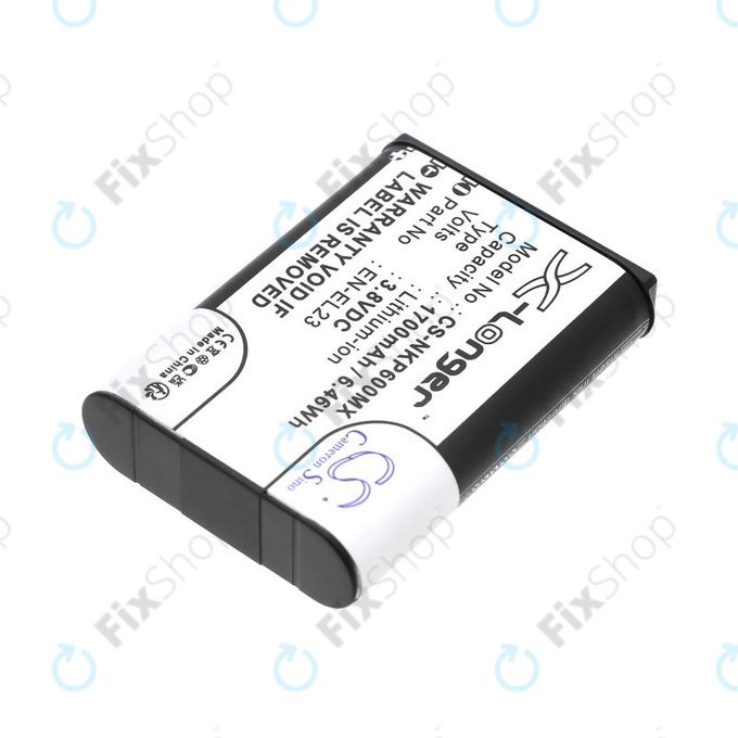 Bateria do Nikon Coolpix, 1700mAh, Li-Ion, 3.8V, EN-EL23, HQ