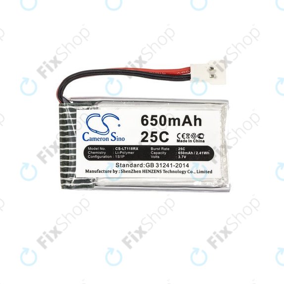 Bateria do Hubsan X4 H107, 650mAh, Li-Pol, 3.7V, H107C-A24, HQ