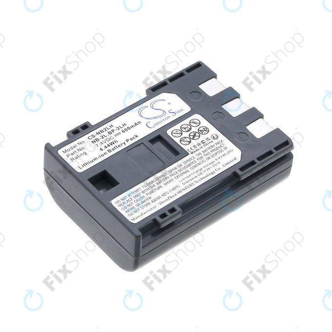 Bateria do Canon EOS 350D, 400D, PowerShot S30, S60, S80, 600mAh, Li-Ion, 7.4V, NB-2LH, HQ