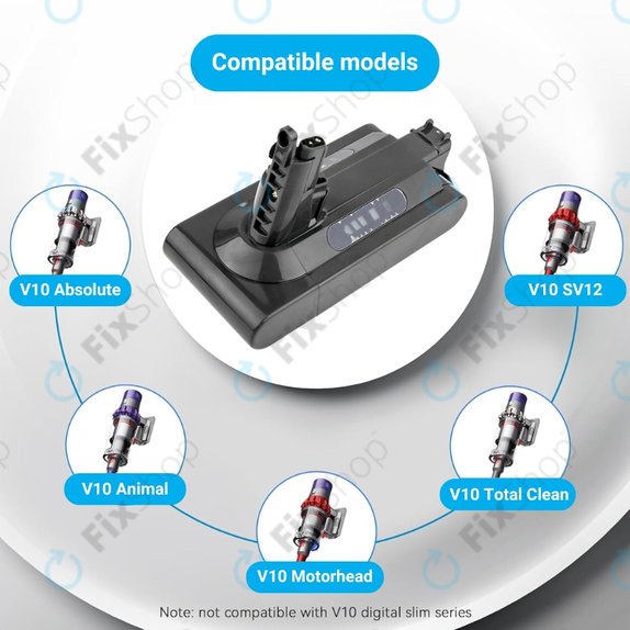 Bateria do Dyson V10, 969352-02, SV12, 206340, Li-Ion, 25,2V 2500mAh, HQ