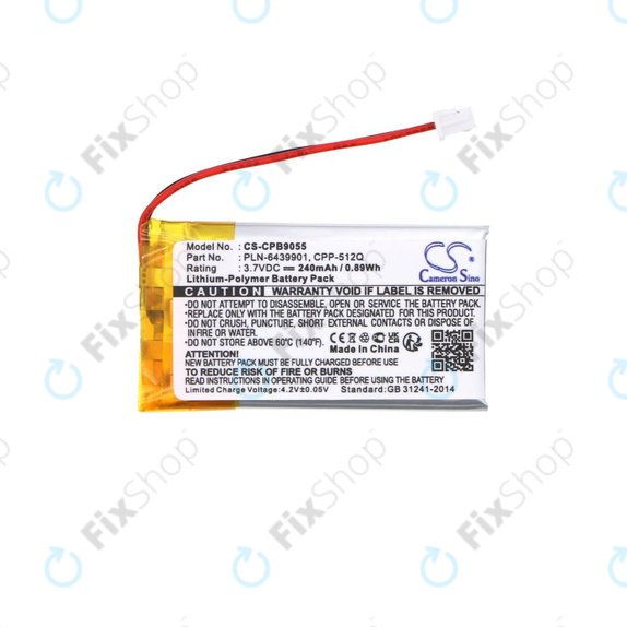 Bateria do Plantronics, Avaya, 240mAh, Li-Pol, 3.7V, 65358-01, HQ