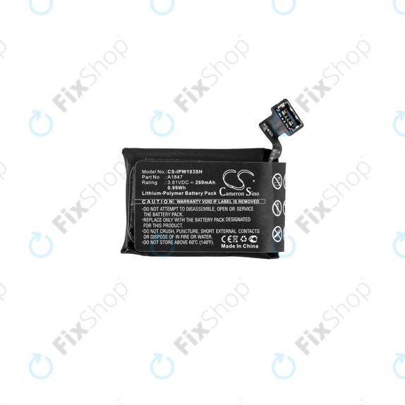 Bateria dla Apple Watch 3 38 mm, 260mAh, GPS Version, Li-Pol, 3.81 V, A1847, HQ