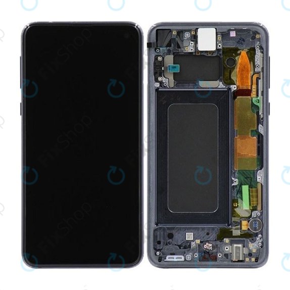 Wyświetlacz do Samsung S10e G970F, Ekran dotykowy z ramką, Prism Black, TFT
