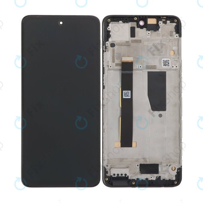 Wyświetlacz OLED do Motorola Moto G84 XT2347, Ekran dotykowy z ramką, Czarny, Black