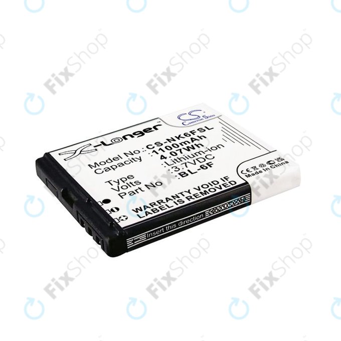Bateria do Nokia N78, N79, N95 8GB, 1100mAh, Li-Ion, 3.7V, BL-6F, HQ