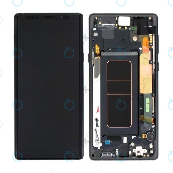 Wyświetlacz do Samsung Note 9 N960U, Ekran dotykowy z ramką, GH97-22269A, GH97-23737A, GH97-22270A, Midnight Black, Genuine Service Pack