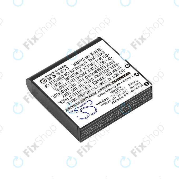 Bateria do Casio Exilim Ex-FC100, 1100mAh, Li-Ion, 3.7V, NP-40, HQ