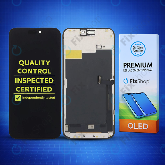 Wyświetlacz Hard OLED dla iPhone 15 Pro Max, Ekran dotykowy z ramką, FixPremium