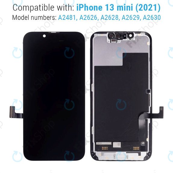 Wyświetlacz Hard OLED dla iPhone 13 Mini, Ekran dotykowy z ramką, FixPremium