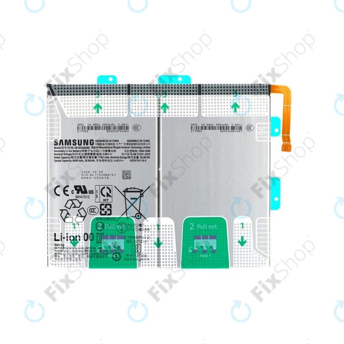Bateria do Samsung Tab S10 Lite X400, X406, S10 FE X520, X526, EB-BX526ABE, 8000mAh, GH82-37144A, Genuine Service Pack