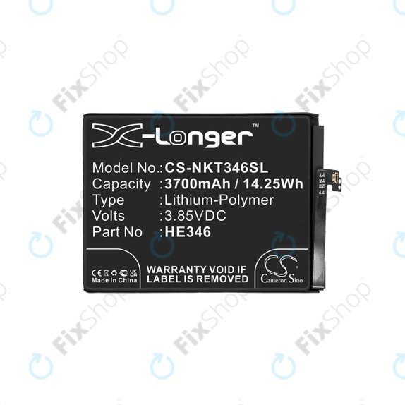 Bateria dla Nokia 7 Plus, 3700mAh, Li-Pol, 3.85 V, HE346, HQ