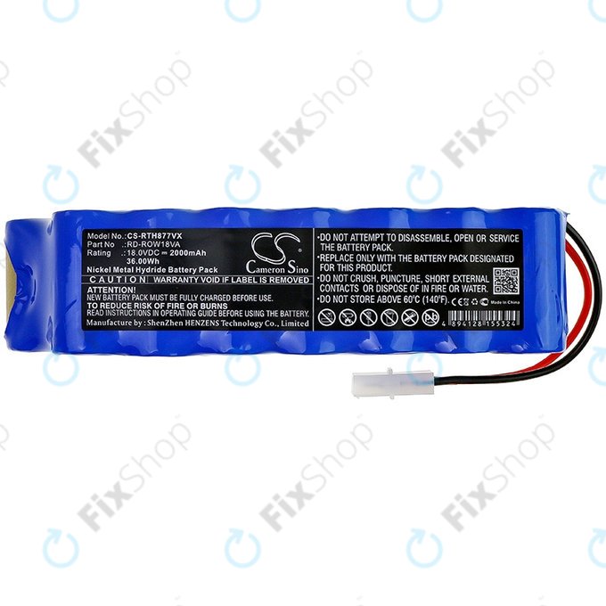 Bateria do Rowenta Air Force Extreme, RD-ROW18VA, Ni-MH, 18,0V 2000mAh, HQ