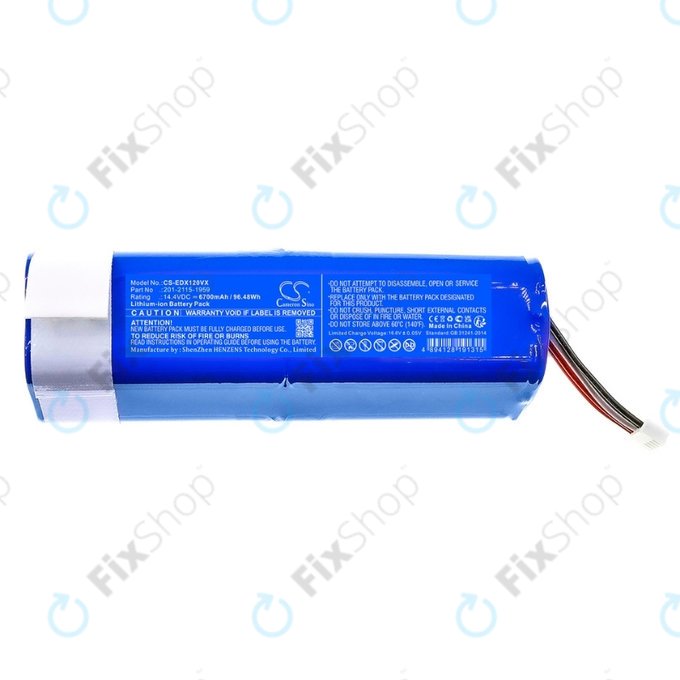 Bateria do Ecovacs Deebot X-series, T-series, N-series, 201-2115-1959, Li-Ion, 14.4V, 6700mAh, HQ