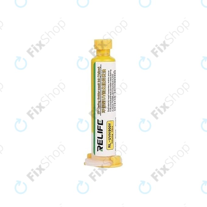 Maska lutownicza utwardzana UV, 10ml, Żółty, Yellow, Relife RL-UVH900Y