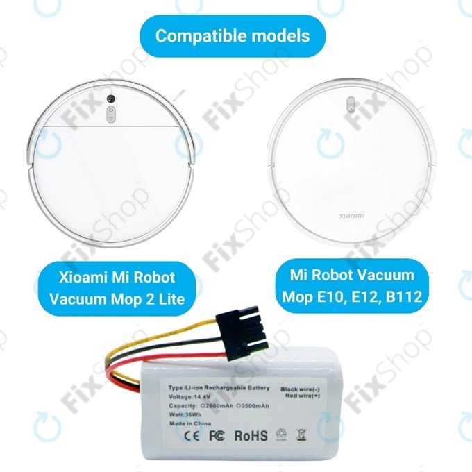 Bateria do Xiaomi Mi Robot Vacuum Mop 2 Lite, E10, Li-Ion, 14,4V 2600mAh