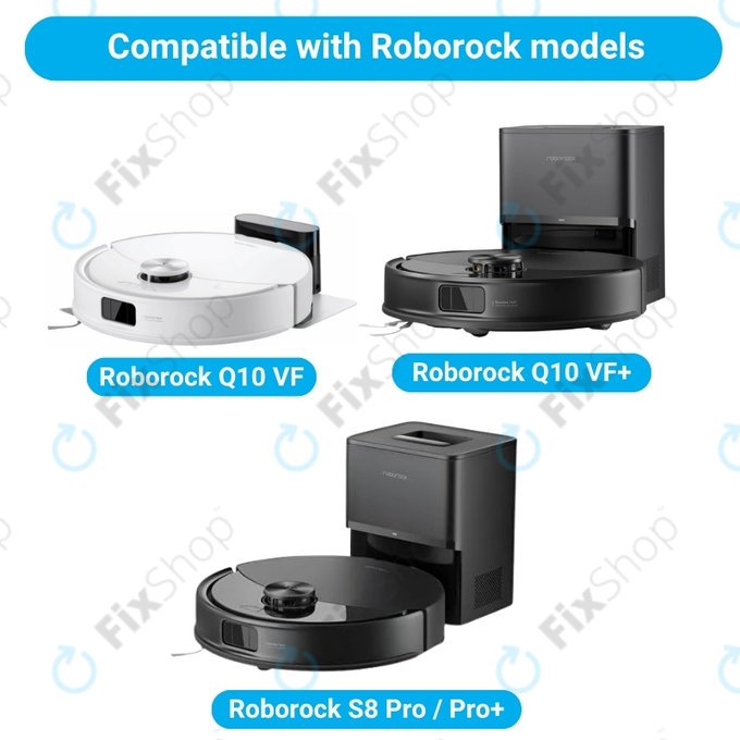 Zestaw części zamiennych do Xiaomi Roborock Q10 VF, Q10 VF+, S8 Pro, S8 Pro Plus (1x Główna szczotka, 2x Filtr, 2x Szczotka boczna, 2x Ściereczka mopująca, 2x Worek na kurz)