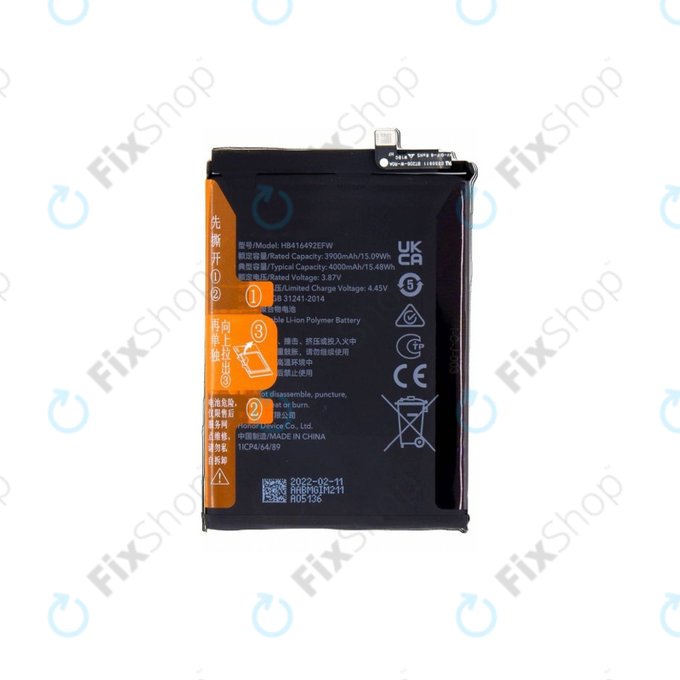 Bateria do Honor X8, HB416492EFW, 4000mAh