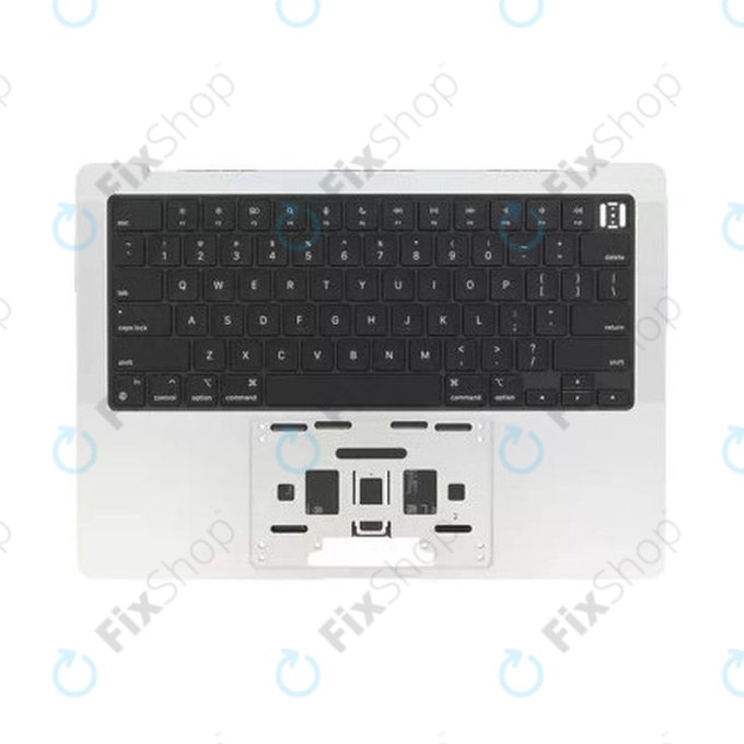 Górna rama klawiatury do MacBook Pro 14", A3185 (2024), z klawiaturą US i baterią, Silver, 661-50211, Genuine Apple