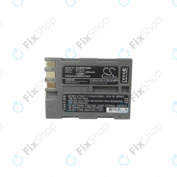 Bateria do Nikon D50, D70, D80, D90, D100, D200, D300, D700, D900, EN-EL3e, Li-Ion, 2000mAh, HQ