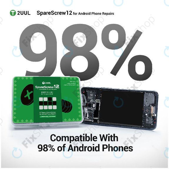 Zestaw śrubek Phillips do serwisów Android, 2UUL SC12, 1200szt/opak.