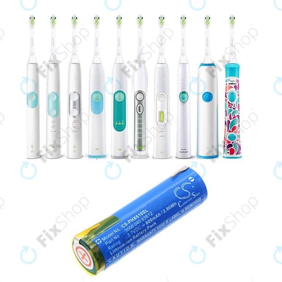 Bateria do Oral-B Genius X, Philips HX6100 Series, 800mAh, Li-Ion, 3.7V, 3000 040 83812, HQ