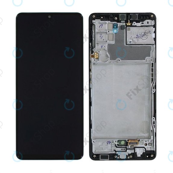 Wyświetlacz do Samsung A42 5G A426B, Ekran dotykowy z ramką, GH82-24375A, GH82-24376A, Prism Dot Black, Genuine Service Pack