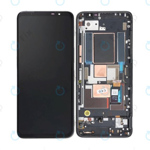 Wyświetlacz OLED do Asus ROG Phone 5s ZS676KS, 5s Pro ZS676KS-1A, Ekran dotykowy z ramką, Phantom Black