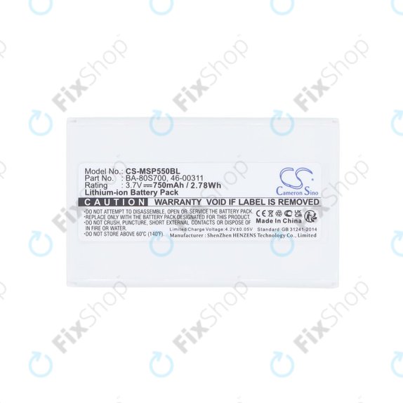 Bateria do Cipherlab 8300-L, Metrologic MK5502, 750mAh, Li-Ion, 3.7V, BA-80S700, HQ