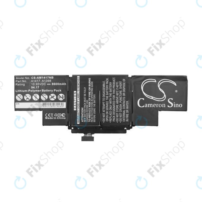 Bateria do MacBook Pro 15" A1398 (Mid 2012 - Early 2013), 8600mAh, HQ