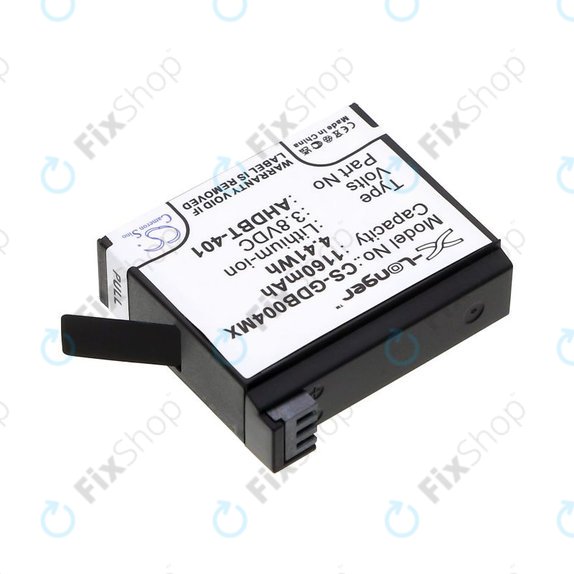 Bateria do GoPro Hero 4, 1160mAh, Li-Ion, 3.8V, AHDBT-401, HQ