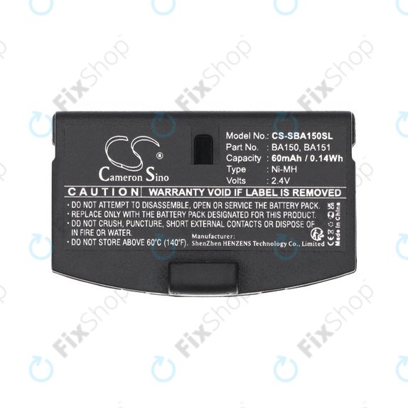 Bateria do Sennheiser, 60mAh, Ni-MH, 2.4V, BA150, HQ