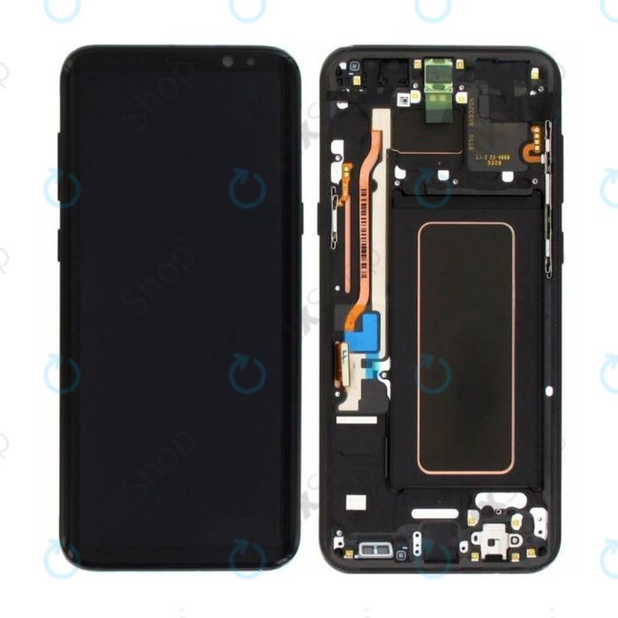 Wyświetlacz do Samsung S8 Plus G955F, Ekran dotykowy z ramką, GH97-20470A, GH97-20564A, GH97-20565A, Midnight Black, Genuine Service Pack