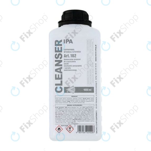 Alkohol izopropylowy 100% do elektroniki, 1000ml, środek czyszczący IPA
