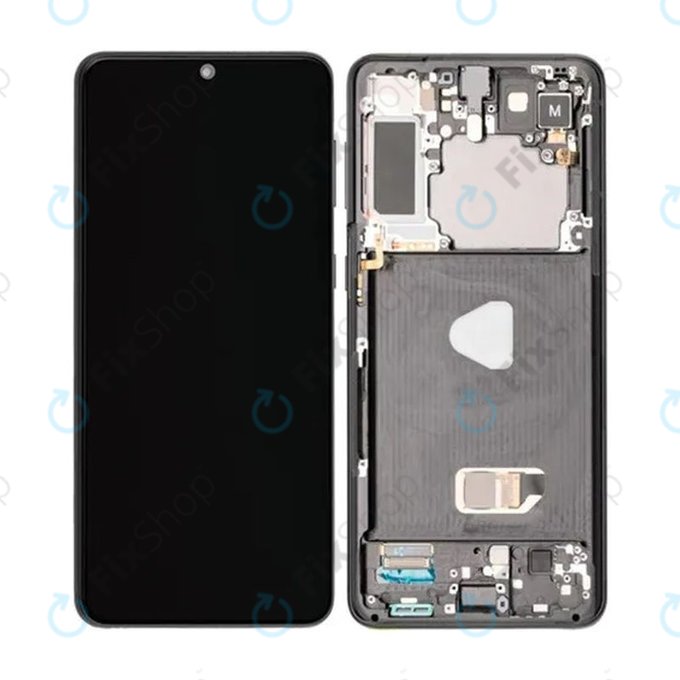 Wyświetlacz do Samsung S21 Plus G996B, Ekran dotykowy z ramką, Phantom Black, TFT