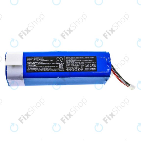 Bateria do Ecovacs Deebot Ozmo-seria, T-seria, N-seria, Yeedi Vac 2 Pro, S10-Li-144-5200, Li-Ion, 14,4V 5200mAh, HQ