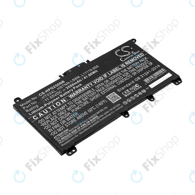 Bateria do HP Pavilion 14, 15, 17, 3550mAh, Li-Pol, 11.55V, HT03XL, HQ