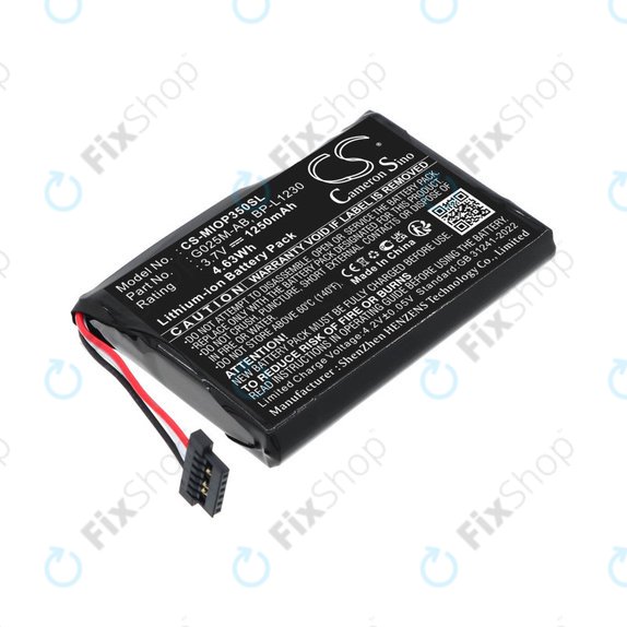 Bateria do Mitac Mio P350, P550, 1250mAh, Li-Ion, 3.7V, BL-LP1230, HQ