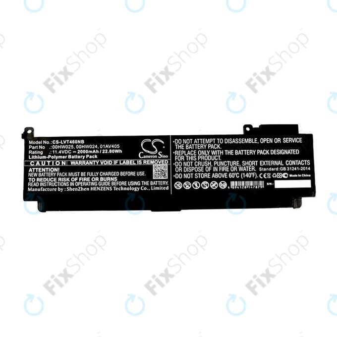 Bateria do Lenovo ThinkPad T460S, T470S, 2000mAh, Li-Pol, 11.4V, 00HW025, HQ