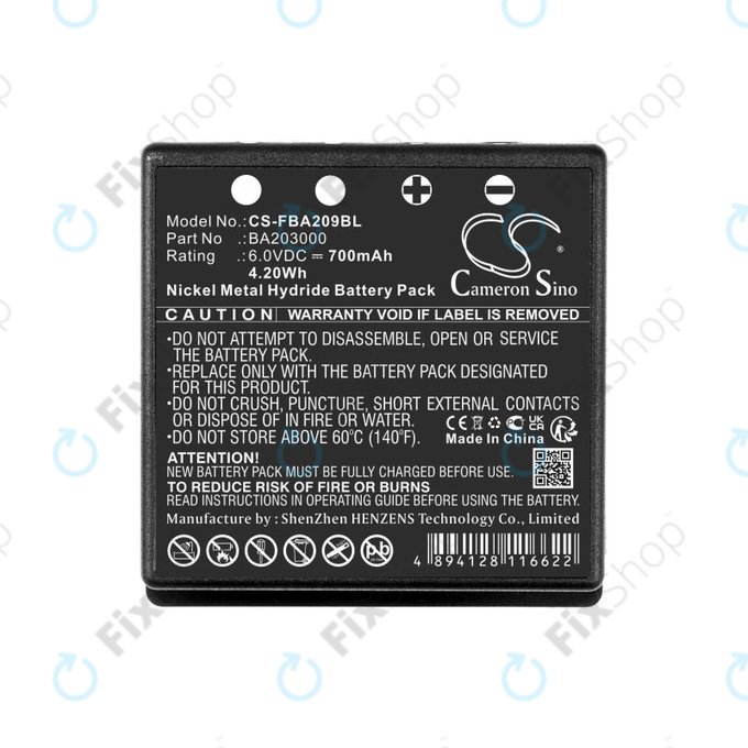 Bateria do HBC Radiomatic Eco, 700mAh, Ni-MH, 6V, BA209060, HQ