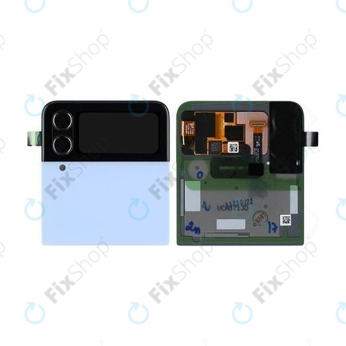 Wyświetlacz (External) do Samsung Z Flip 4 F721B, Ekran dotykowy z ramką, GH97-27947D, Niebieski, Blue, Genuine Service Pack